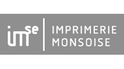 Logo blanc et gris Imprimerie Monsoise