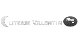 Logo blanc et gris Literie Valentin