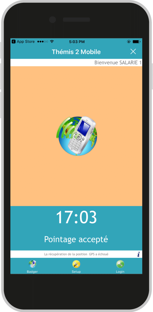 Ecran Pointage accepté application de pointage par Huchez 