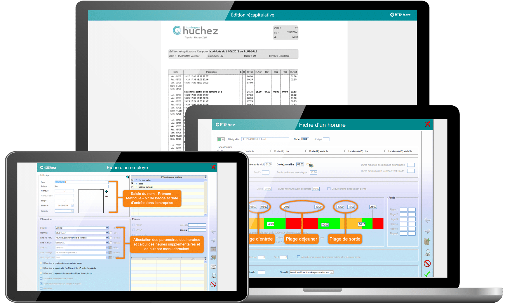 Kit Thémis Box d'Huchez avec suivi des horaires Ecrans de suivi des activités des employés